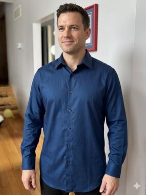 Calvin Klein | Shirts | Calvin Kein Logo Slim Fit Stretch Collar Dress Shirt  | Poshmark